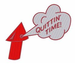 Quittin Time! - 5x7 time! detailed machine embroidery design for reusable tote bags