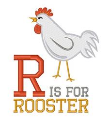 bird beginner-friendly machine embroidery - R For Rooster perfect for kitchen aprons
