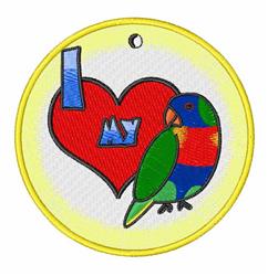 bird detailed machine embroidery - Rainbow Lorikeet perfect for patchwork quilt blocks