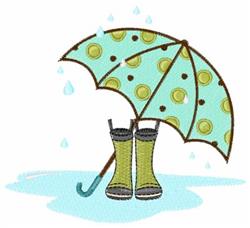 Rainy Day - 4x4 day detailed machine embroidery design perfect for cute baby onesies
