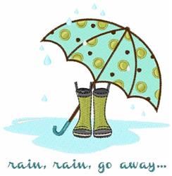 day detailed machine digital embroidery - Rainy Day perfect for Rain Boots