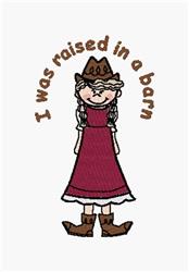 barn detailed machine embroidery - Raised In A Barn for decorative pillow covers