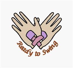 Ready To Swing - 4x4 swing detailed machine embroidery design perfect for Golf Bags