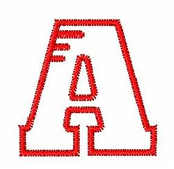 quick stitch font redwork machine embroidery pattern - Redwork Block Font A for decorative pillow covers