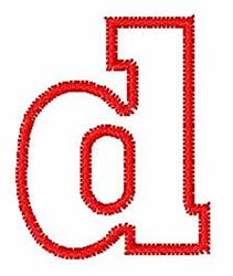 Redwork Block Font d - 4x4 font redwork embroidery design for reusable tote bags