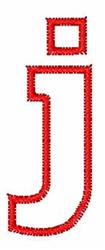 quick stitch font redwork machine embroidery pattern - Redwork Block Font j for decorative pillow covers