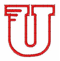 quick stitch font redwork machine embroidery pattern - Redwork Block Font U for reusable tote bags