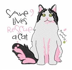 detailed kitten machine embroidery pattern - Rescue A Cat for decorative pillow covers