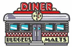 detailed diner machine embroidery pattern - Retro Diner perfect for kitchen tea towels