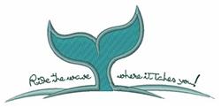 Ride The Wave - 5x7 wave beginner-friendly machine embroidery design for kitchen aprons