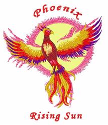 bird detailed machine embroidery - Rising Sun perfect for decorative wall hangings