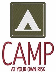 camping detailed machine embroidery - Risky Camping perfect for Birthday Gifts