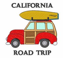 detailed trip machine embroidery pattern - Road Trip perfect for reusable tote bags