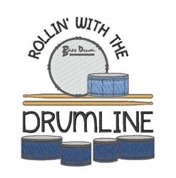 Rolling With The Drums - 4x4 drum detailed embroidery design for decorative pillow covers