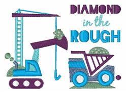 diamond detailed machine embroidery - Rough Diamond perfect for reusable tote bags