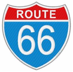 route detailed machine digital embroidery - Route 66 perfect for reusable tote bags