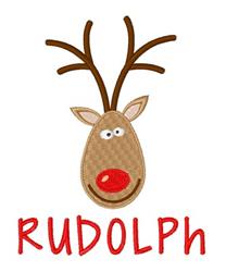 Rudolph - 5x7 reindeer beginner-friendly embroidery design for cute baby onesies