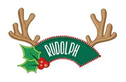 detailed christmas reindeer machine embroidery pattern - Rudolph for patchwork quilt blocks