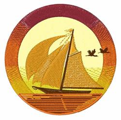 bird detailed machine digital embroidery - Sailing Logo perfect for kitchen tea towels