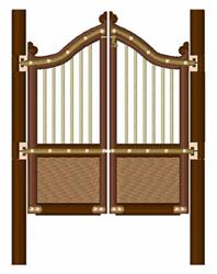 Saloon Doors - 4x4 door detailed machine embroidery design perfect for office decor