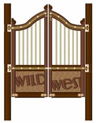 Saloon Doors - 4x4 door detailed machine embroidery design perfect for office decor