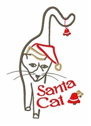 kitten beginner-friendly machine embroidery - Santa Cat perfect for Gift Wrap