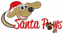 beginner-friendly christmas puppy dog machine embroidery pattern - Santa Paws for Holiday Greeting Cards