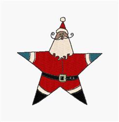 beginner-friendly christmas Santa Claus machine embroidery pattern - Santa Star for kitchen tea towels