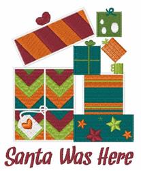 Santa Claus detailed machine embroidery - Santa Was Here perfect for kitchen aprons
