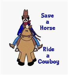 detailed horse machine embroidery pattern - Save A Horse perfect for reusable tote bags
