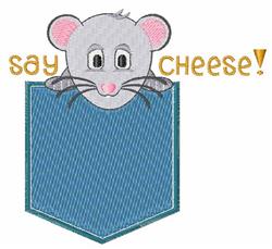 cheese detailed machine digital embroidery - Say Cheese perfect for reusable tote bags