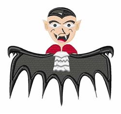 bat detailed machine digital embroidery - Scary Vampire perfect for reusable tote bags