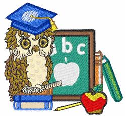 detailed owl machine embroidery pattern - Scholar Owl perfect for reusable tote bags