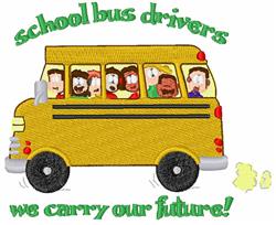 detailed driver machine embroidery pattern - School Bus Drivers perfect for Karate Gi