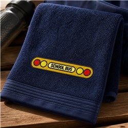 school detailed machine digital embroidery - School Bus perfect for Sports Towels