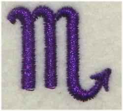 quick stitch star machine embroidery pattern - Scorpio Symbol for reusable tote bags