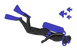 diver beginner-friendly machine embroidery - Scuba Diver for decorative pillow covers