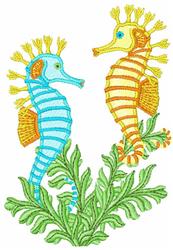 Seahorses - 4x4 seahorse detailed embroidery design for Childrens Clothing