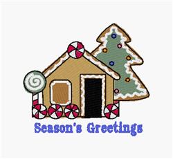 gingerbread man detailed machine embroidery - Seasons Greetings for decorative pillow covers