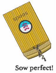Vibrant yellow seed packet featuring a playful logo and 'Sow perfect!' text, perfect for spring gardening.