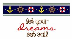 Set Sail Border - 5x7 border detailed machine embroidery design for kitchen tea towels