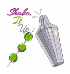 detailed shake machine digital embroidery pattern - Shake It Up perfect for Barware