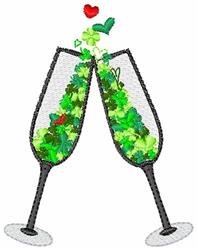 Shamrock Champagne - 4x4 shamrock beginner-friendly embroidery design for Champagne Glasses