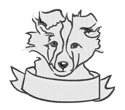 puppy dog detailed machine embroidery - Sheepdog Head for decorative pillow covers