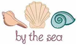 detailed summer sea machine embroidery pattern - Shells By The Sea for patchwork quilt blocks
