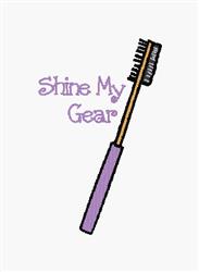 Shine My Gear - 4x4 gear beginner-friendly machine embroidery design for Golf Bags