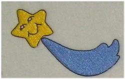 Shooting Star - 5x7 star quick stitch embroidery design for decorative pillow covers
