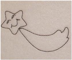 Shooting Star - 5x7 star quick stitch machine embroidery design for Nursery Decor