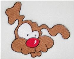 puppy dog detailed machine embroidery - Silly Dog perfect for decorative pillow covers