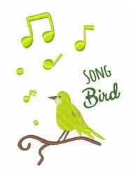 beginner-friendly bird machine embroidery pattern - Singing Bird for decorative pillow covers